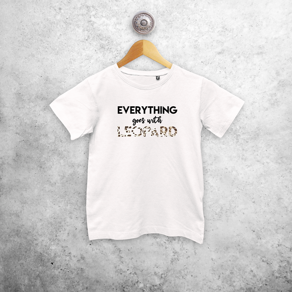 'Everything goes with leopard' kids shortsleeve shirt