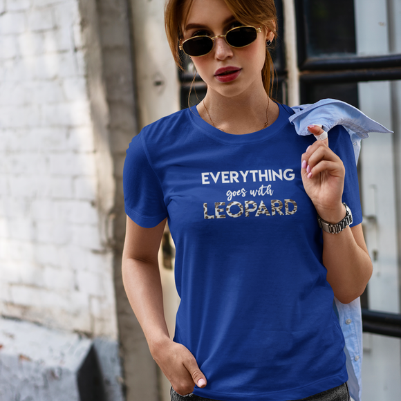 'Everything goes with leopard' adult shirt