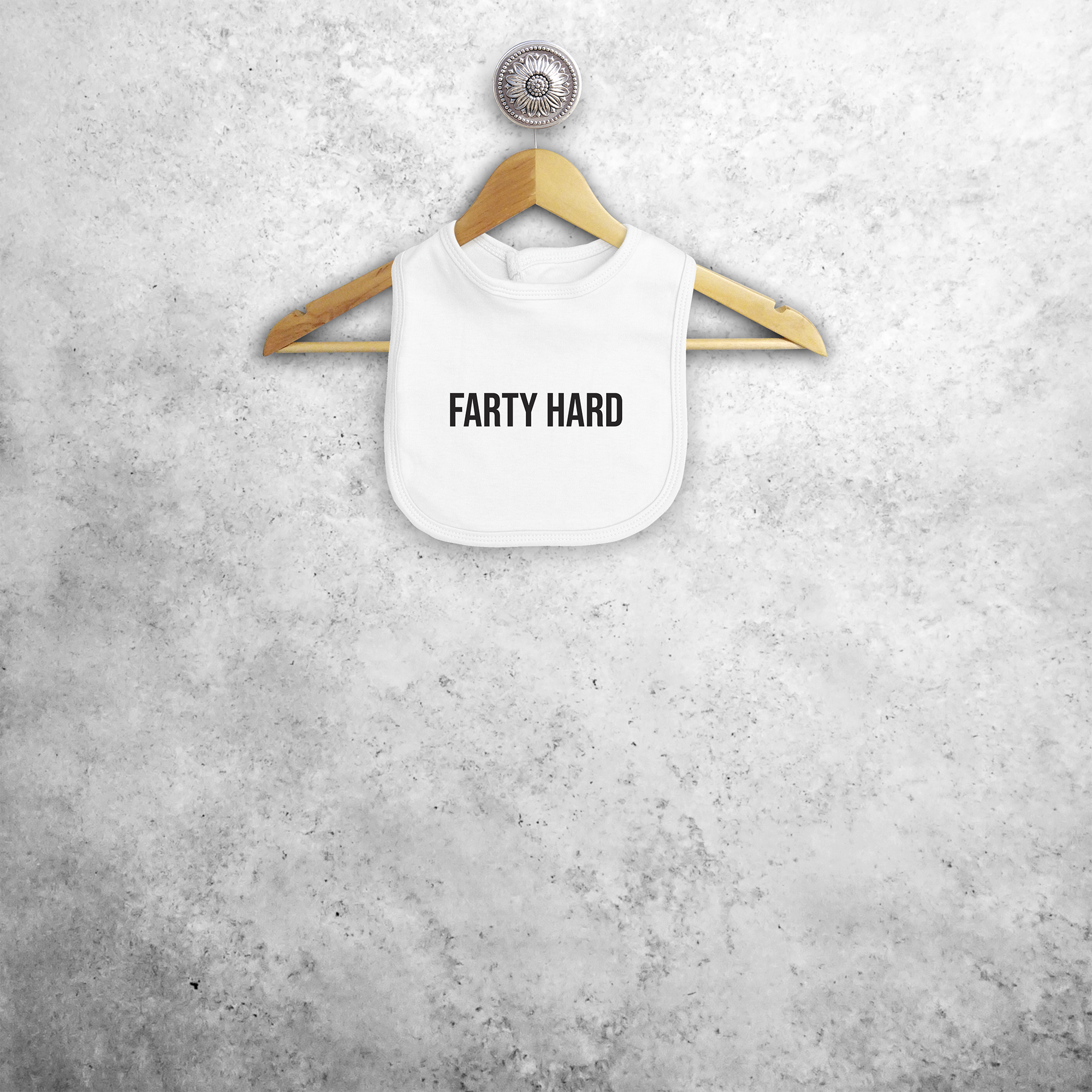 'Farty hard' baby bib