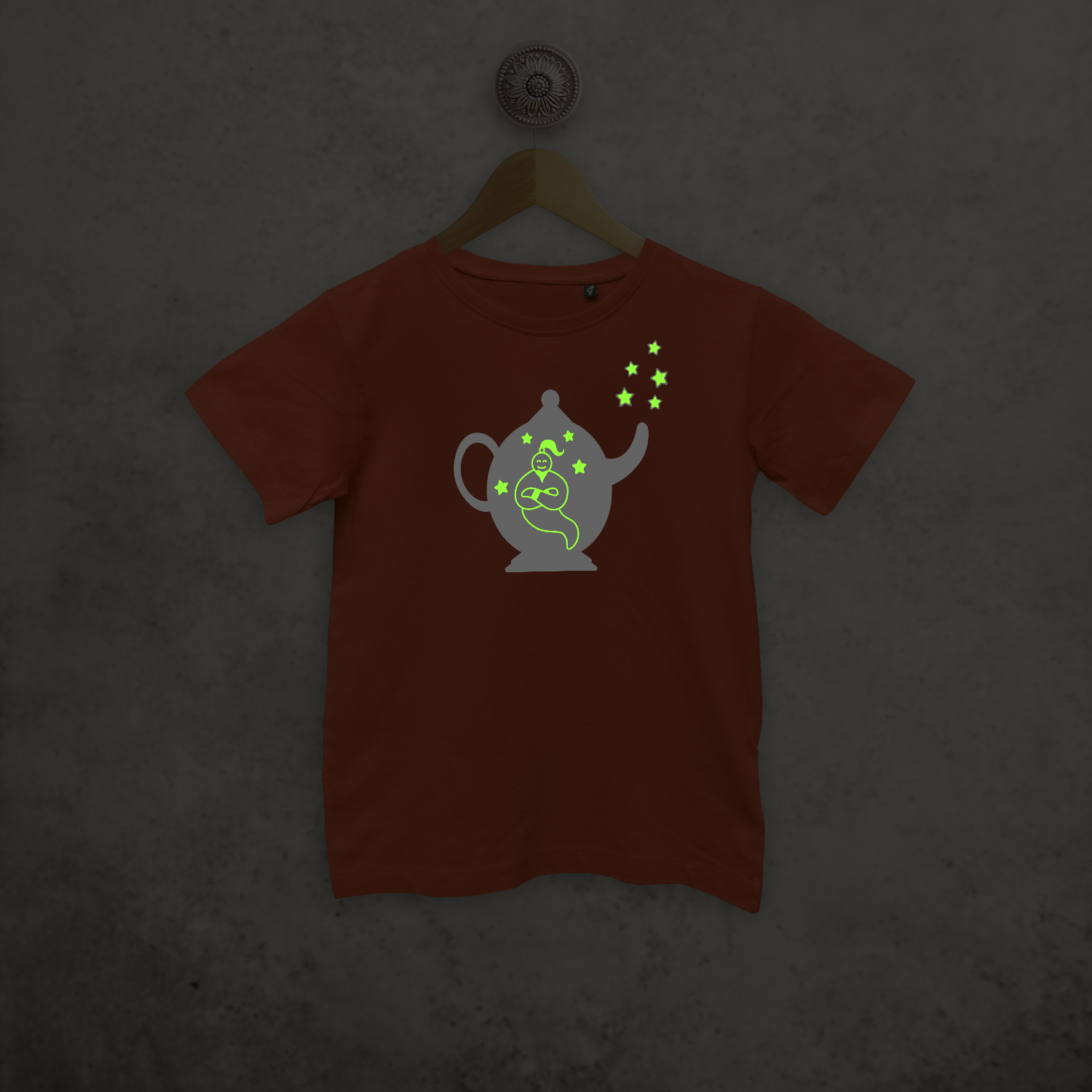 Genie in bottle glow in the dark kids shortsleeve shirt