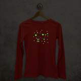 Star sign glow in the dark adult longsleeve shirt