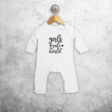 'Girls rule the world' baby romper