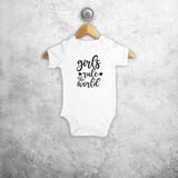 'Girls rule the world' baby shortsleeve bodysuit