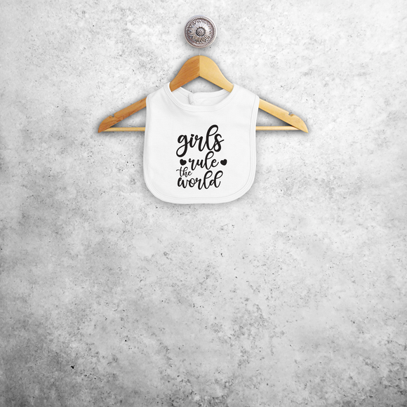 'Girls rule the world' baby bib