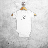 Glitter heart baby shortsleeve bodysuit