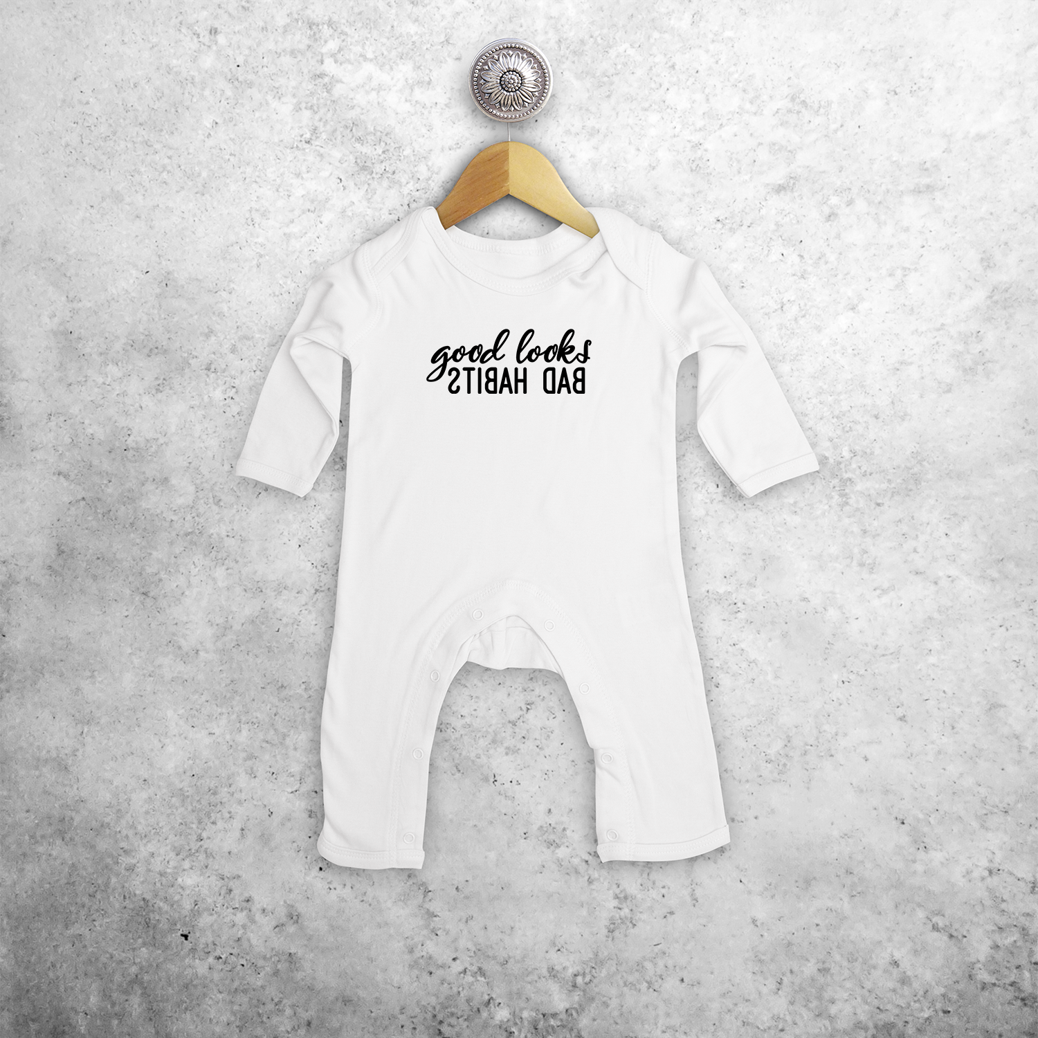 'Good looks - Bad habits' baby romper