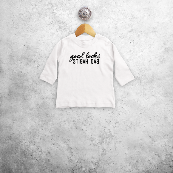 'Good looks - Bad habits' baby longsleeve shirt