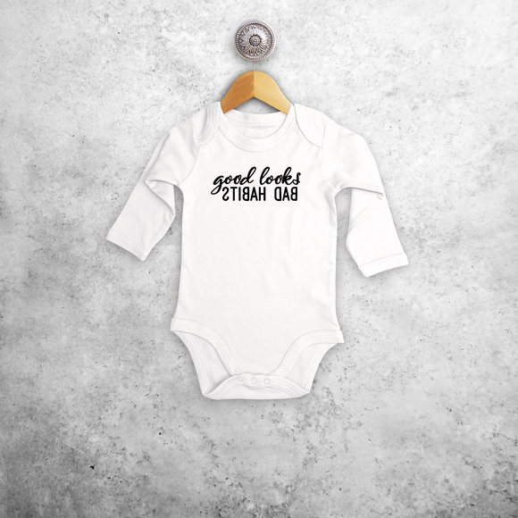 'Good looks - Bad habits' baby longsleeve bodysuit