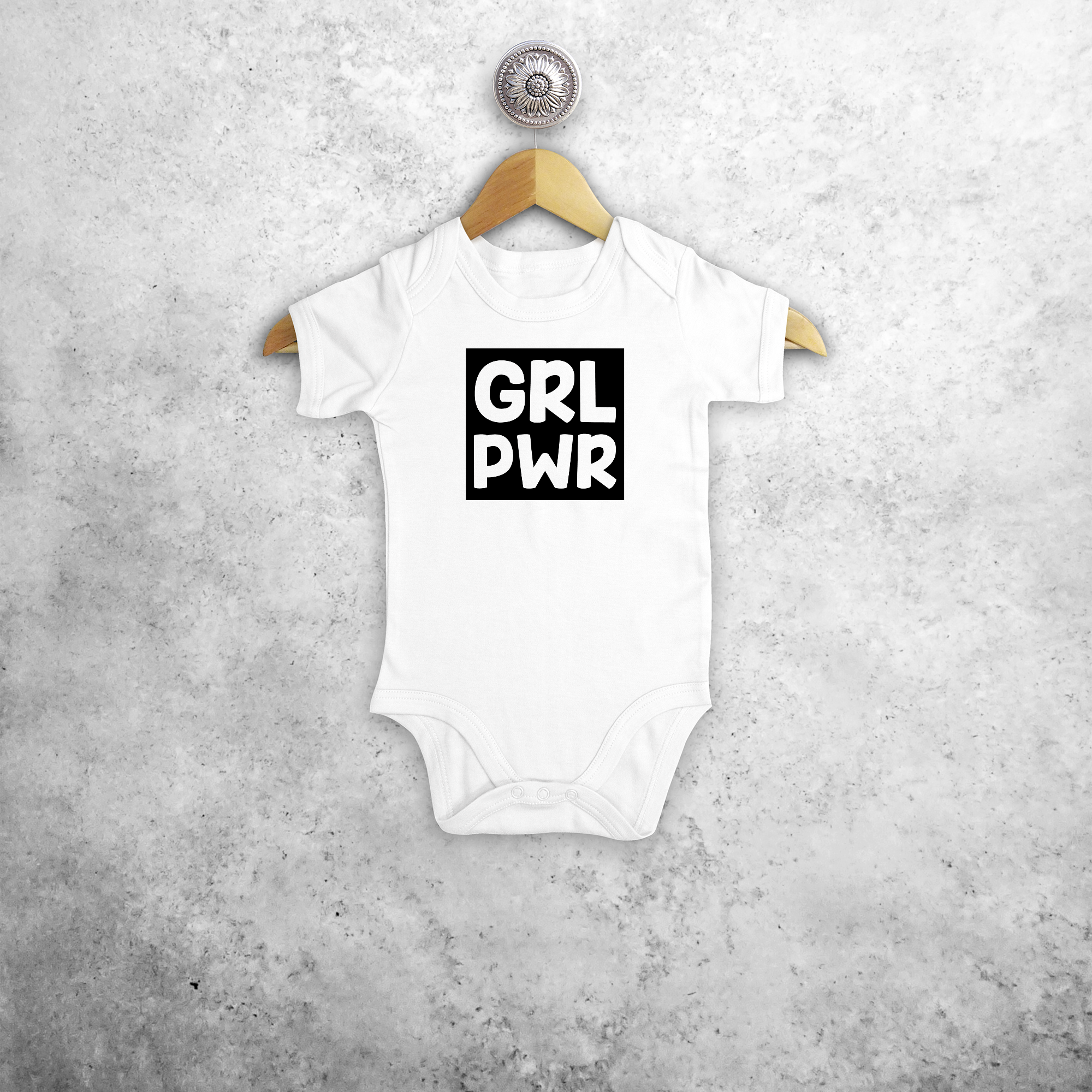 'GRL PWR' baby shortsleeve bodysuit