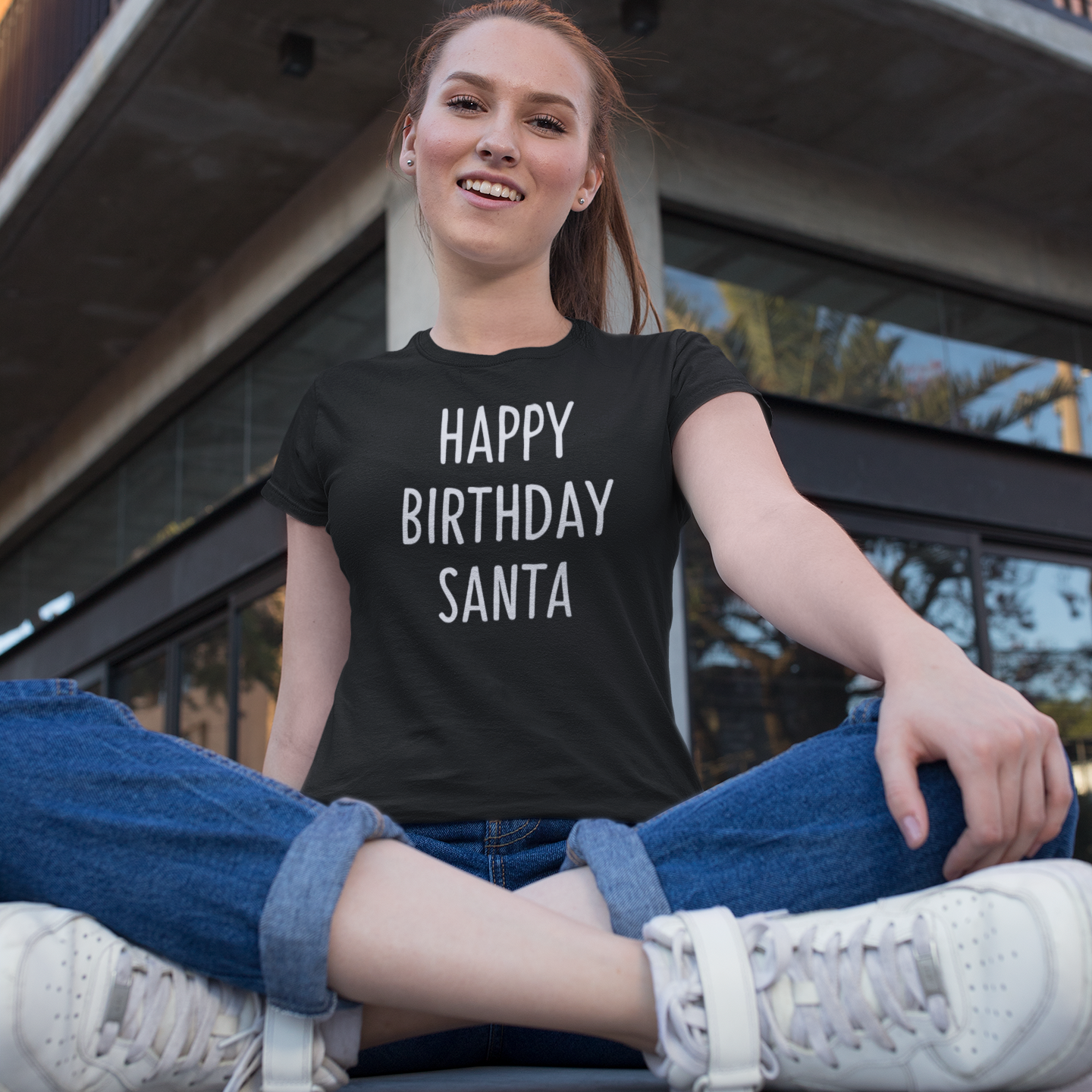 'Happy birthday Santa' adult shirt