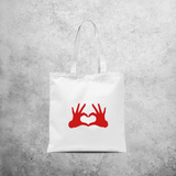 Heart hands tote bag