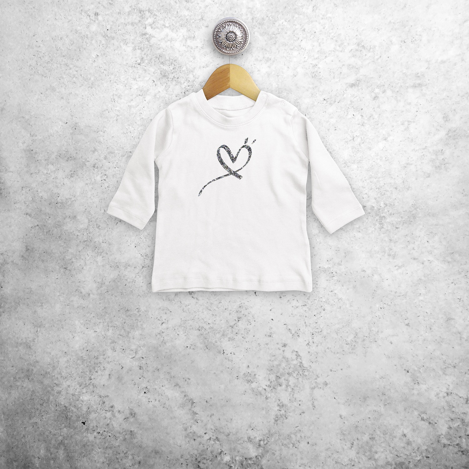 Glitter heart baby longsleeve shirt