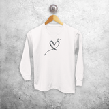 Glitter heart kids longsleeve shirt