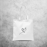 Glitter heart tote bag