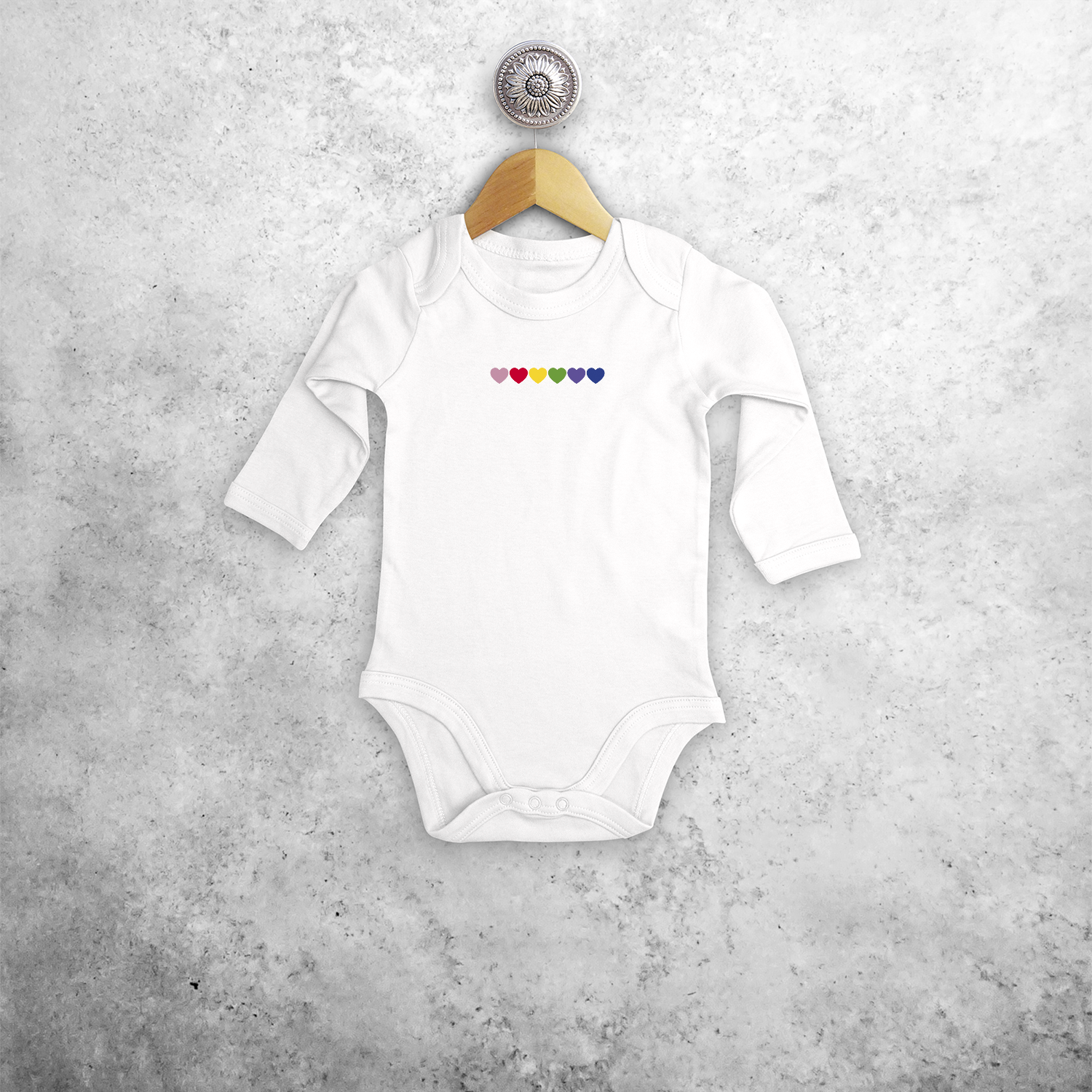 Hearts rainbow baby longsleeve bodysuit