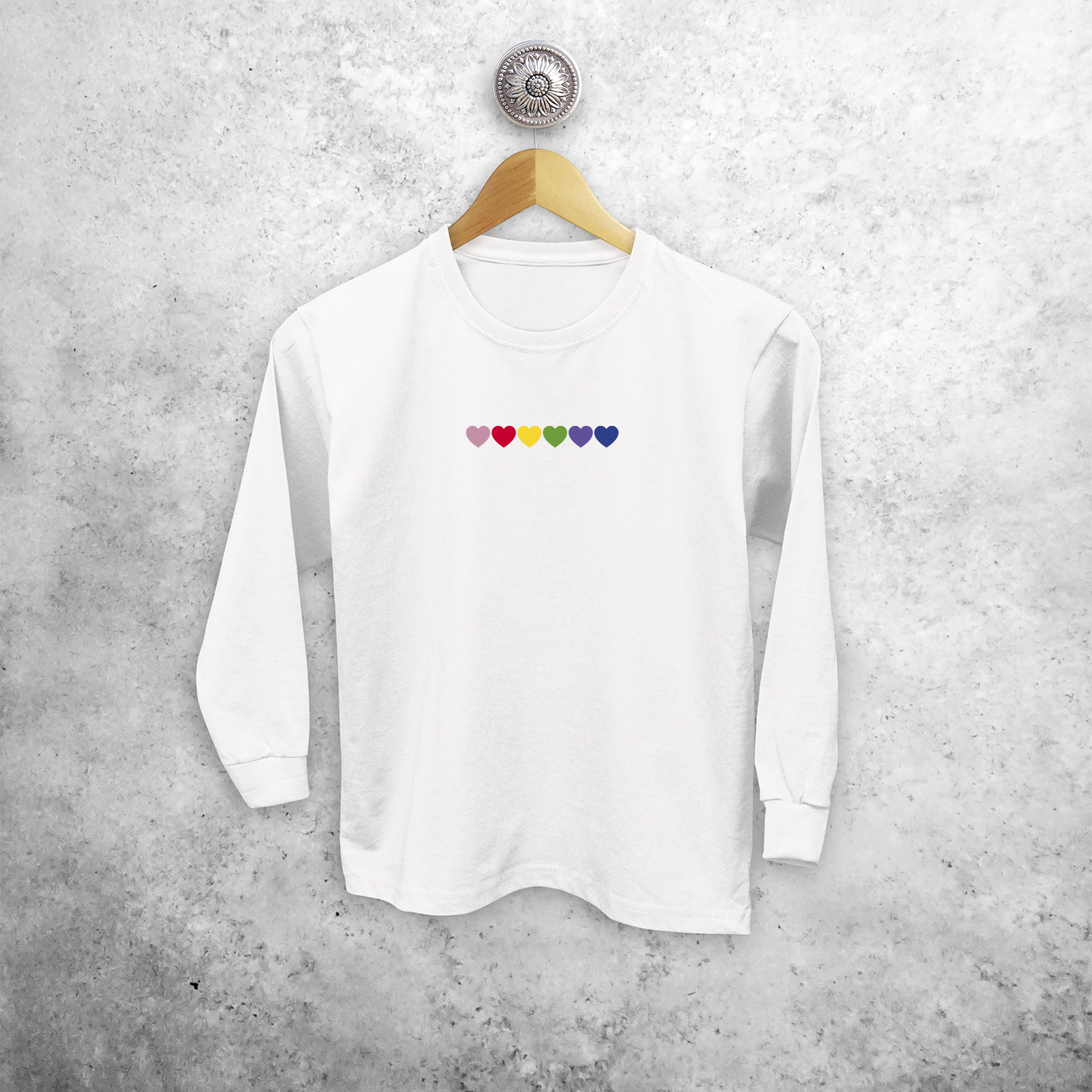 Hearts rainbow kids longsleeve shirt