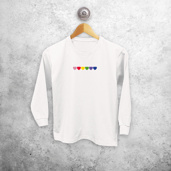 Hearts rainbow kids longsleeve shirt