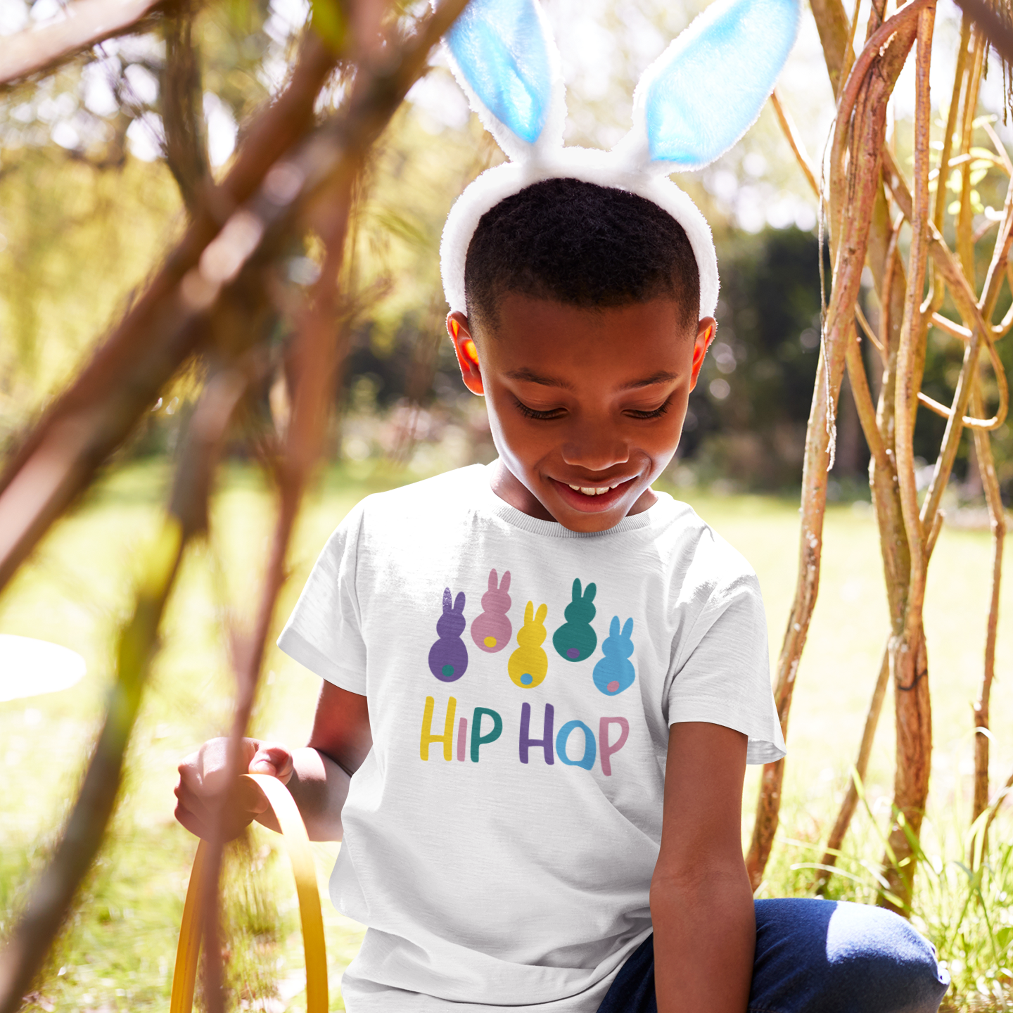 'Hip hop' bunnies kids shortsleeve shirt