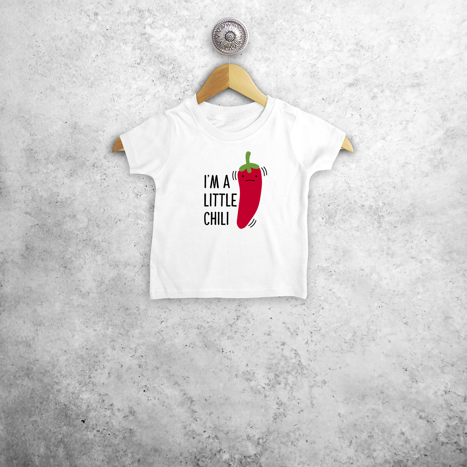 'I'm a little chili' baby shortsleeve shirt