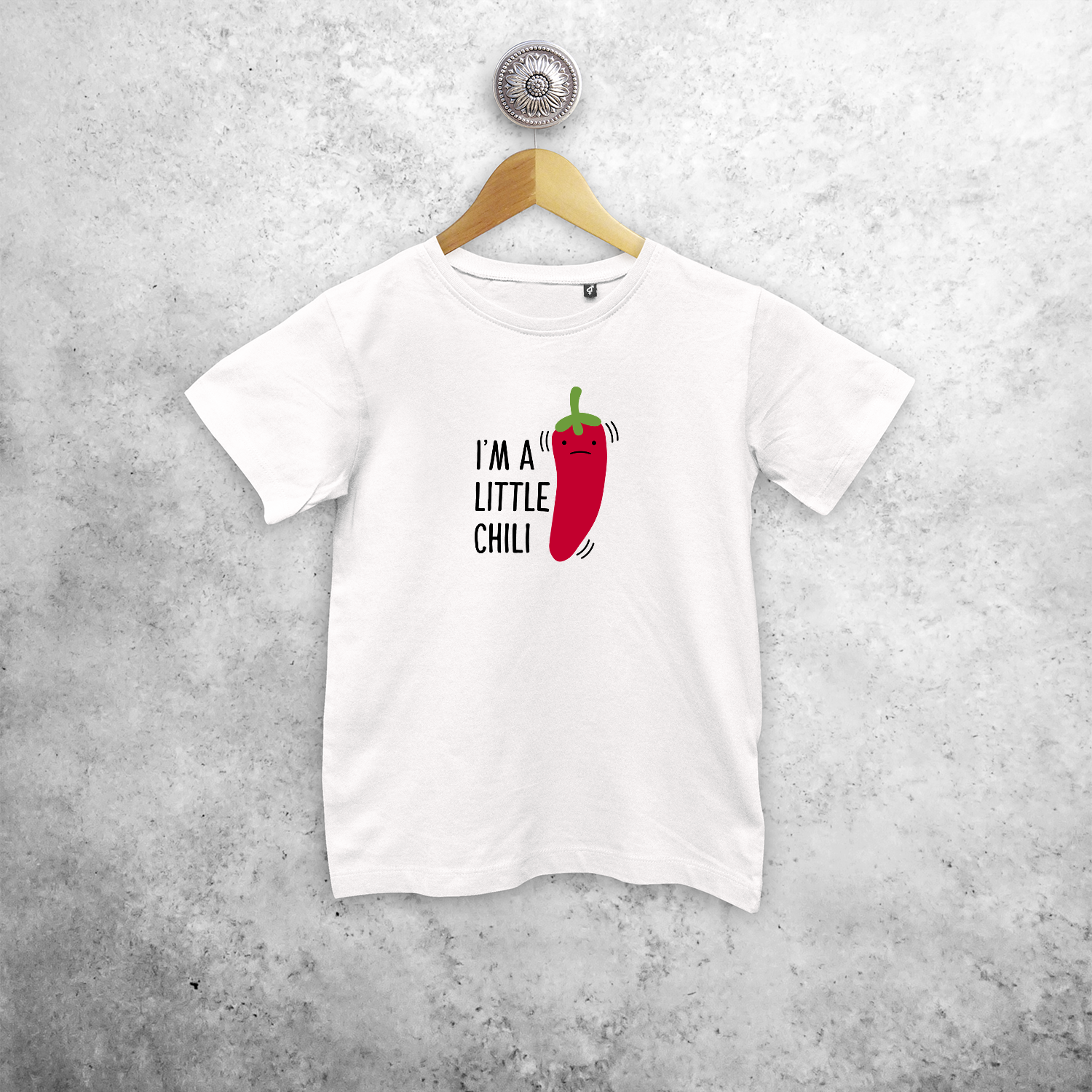 'I'm a little chili' kids shortsleeve shirt