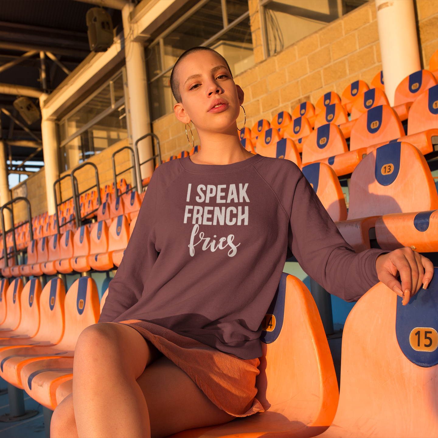 'I speak French fries' sweater