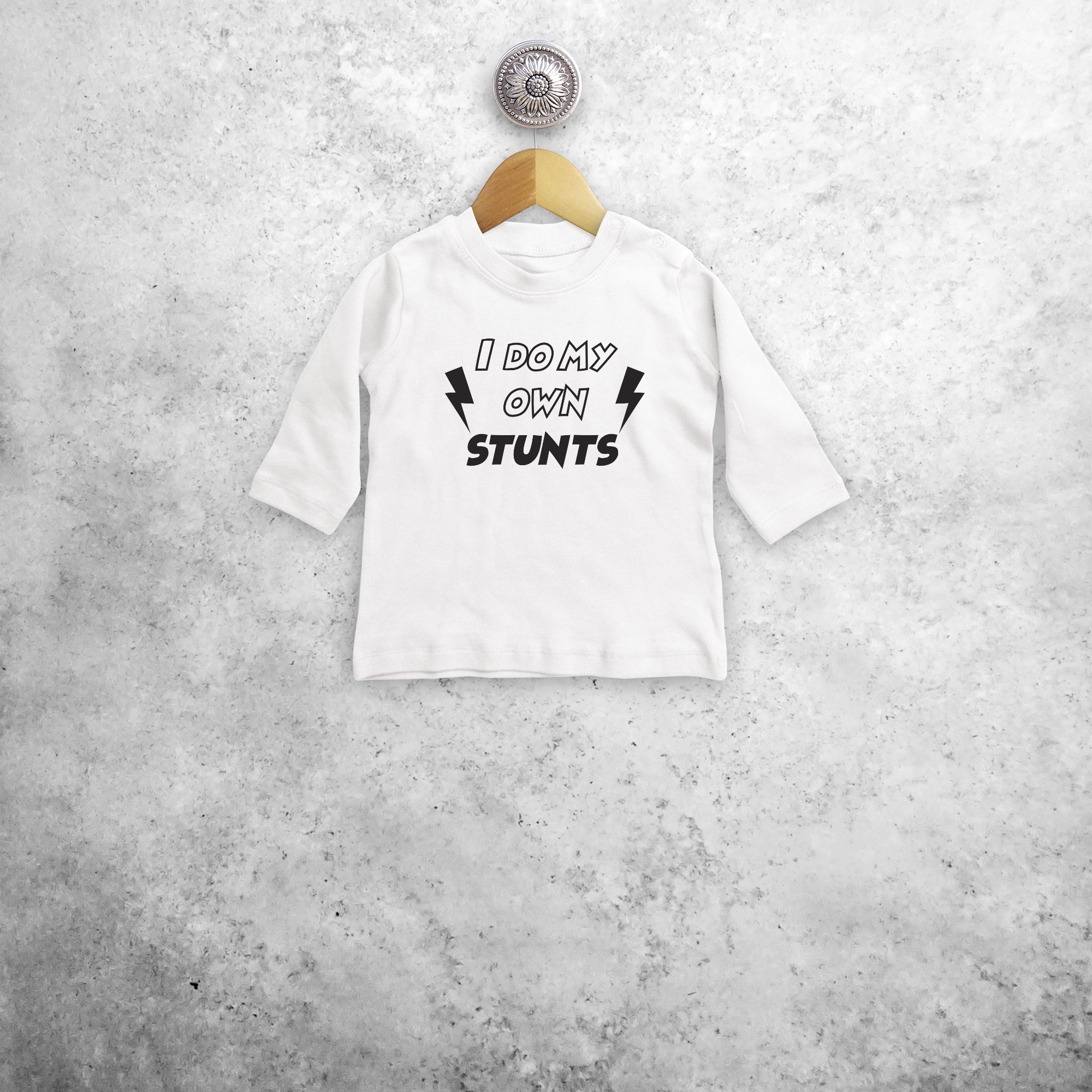 'I do my own stunts' baby longsleeve shirt