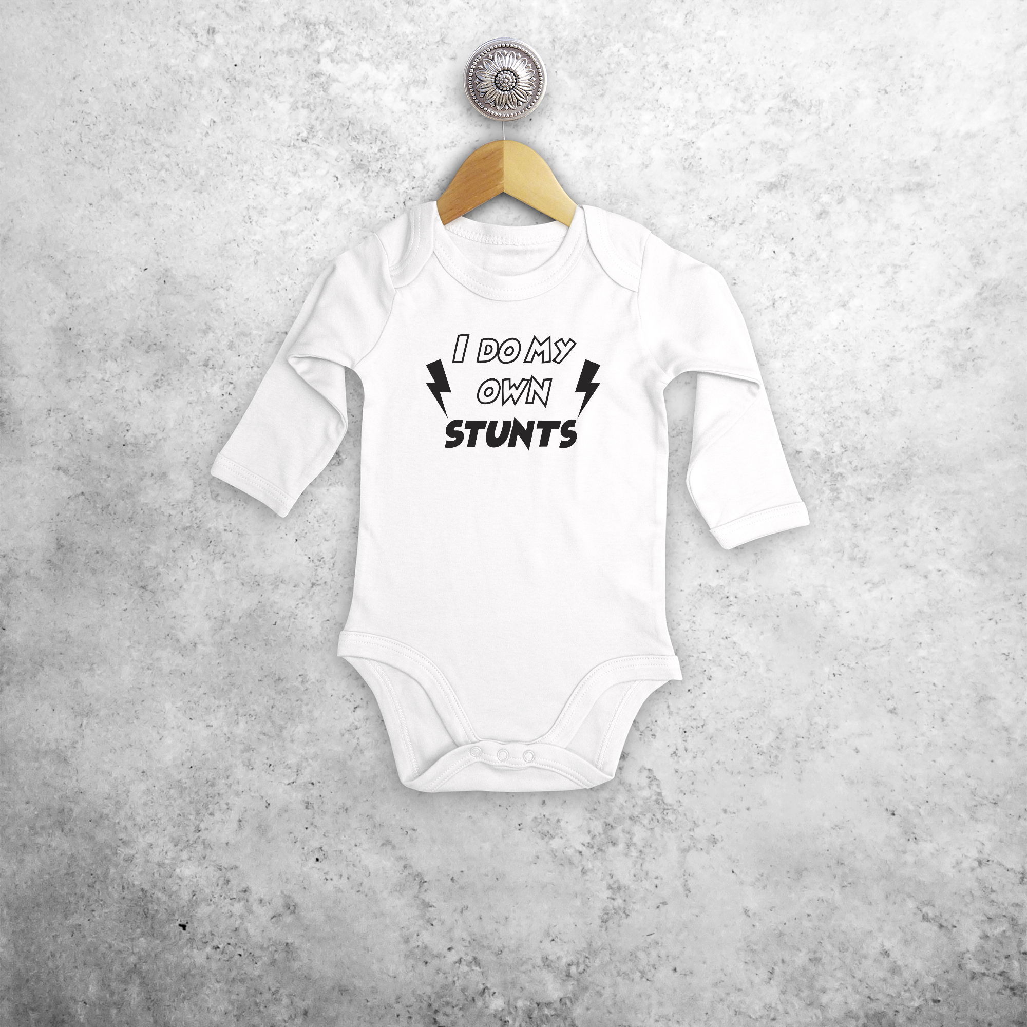 'I do my own stunts' baby longsleeve bodysuit