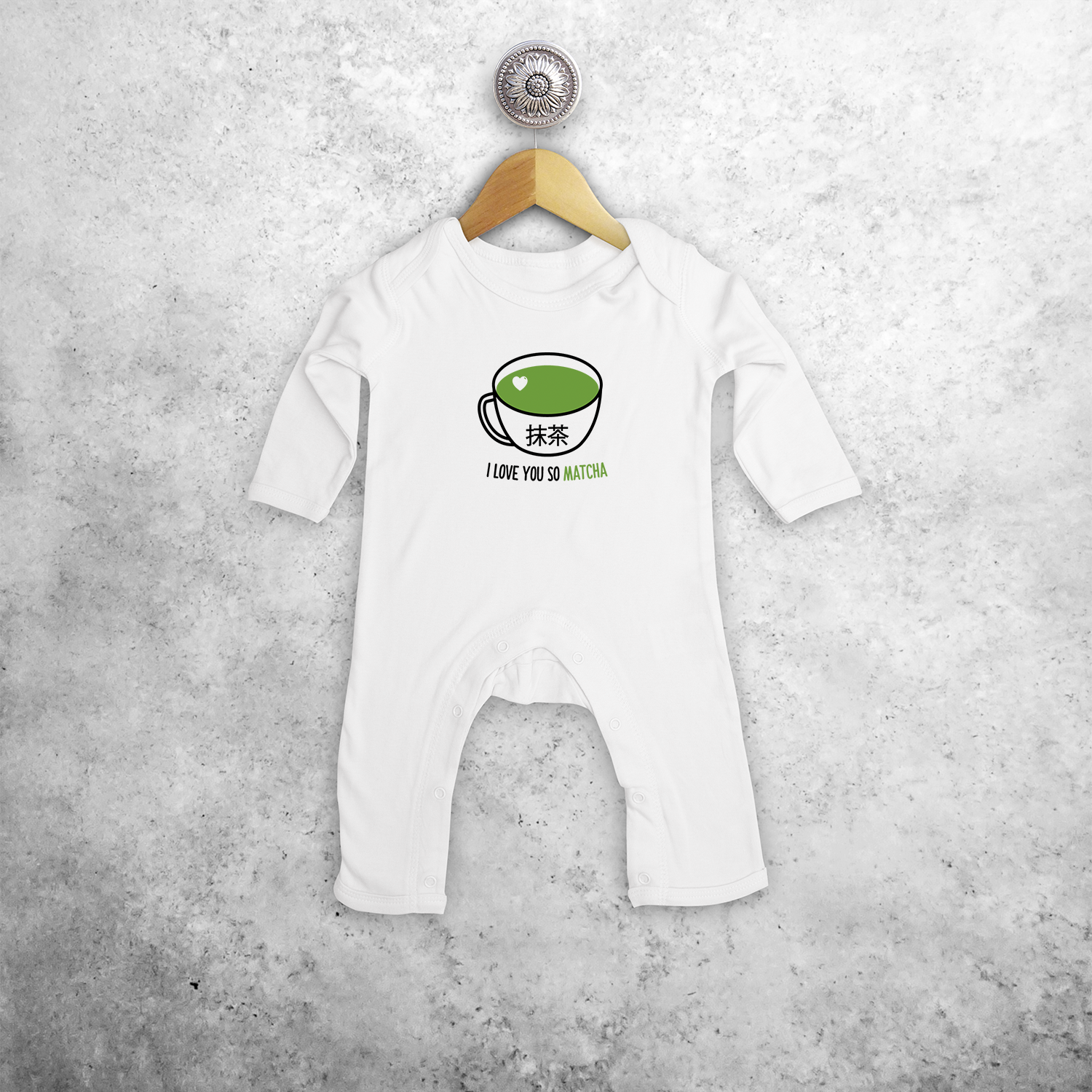 'I love you so matcha' baby romper