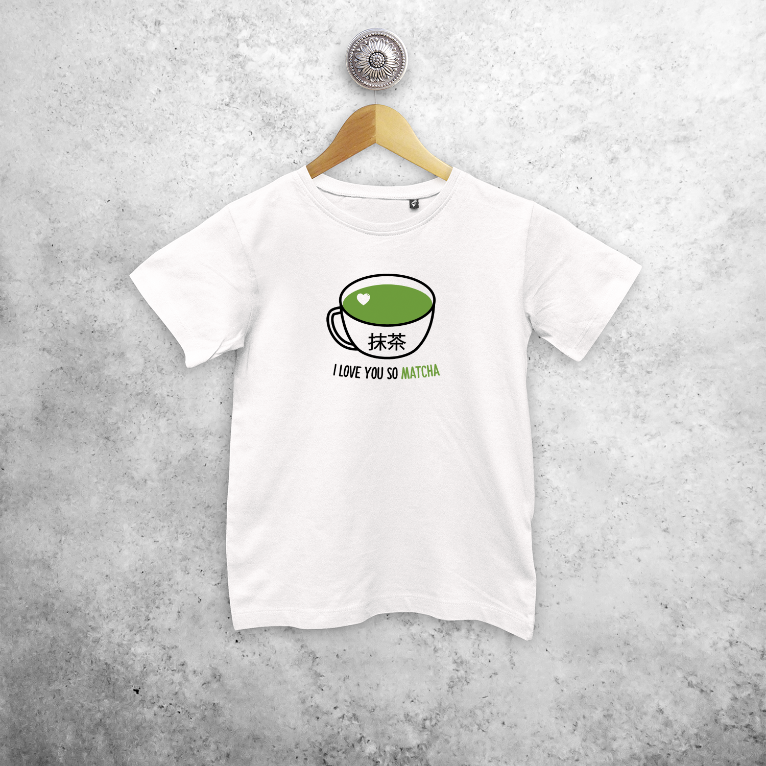 'I love you so matcha' kids shortsleeve shirt