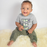 Camouflage letter baby shortsleeve shirt