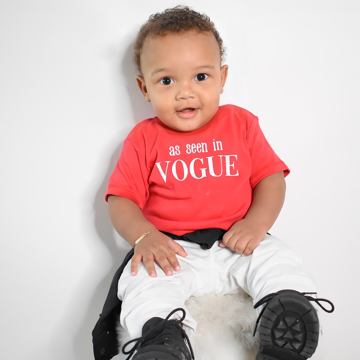 'As seen in Vogue' baby shortsleeve shirt