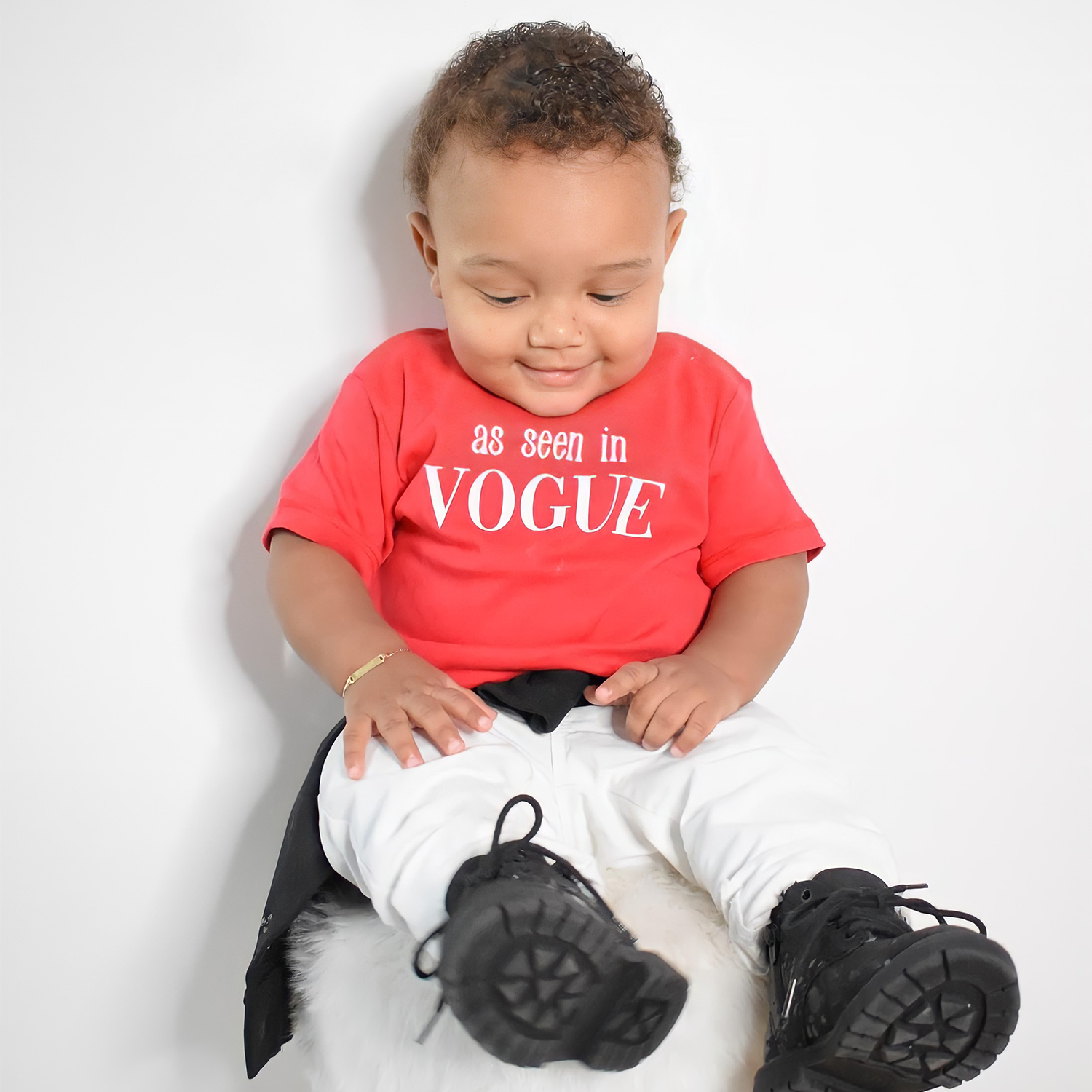 'As seen in Vogue' baby shortsleeve shirt