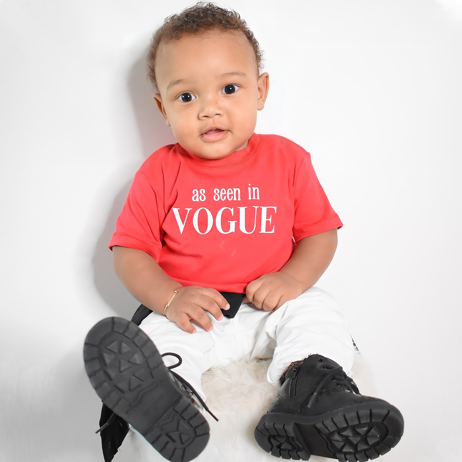 'As seen in Vogue' baby shortsleeve shirt