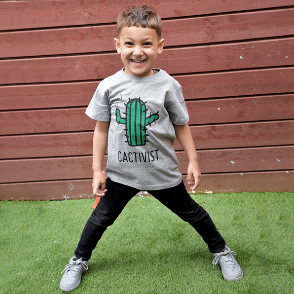 'Cactivist' kids shortsleeve shirt