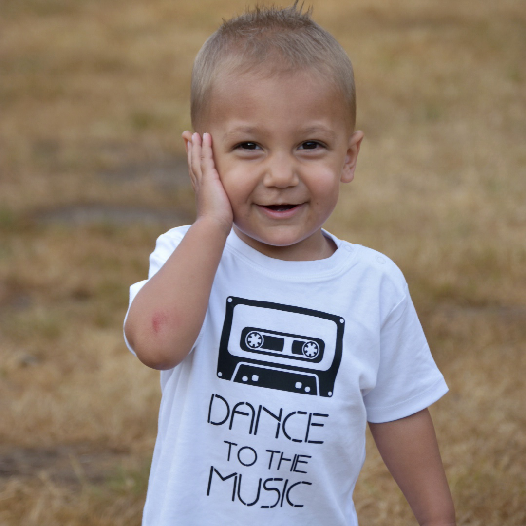 'Dance to the music' baby shortsleeve shirt