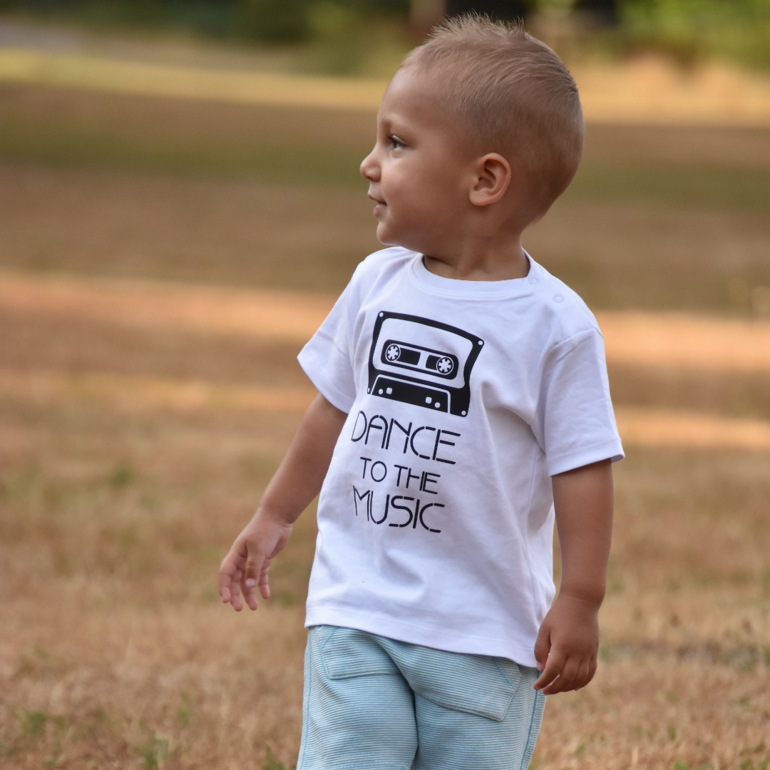 'Dance to the music' baby shortsleeve shirt