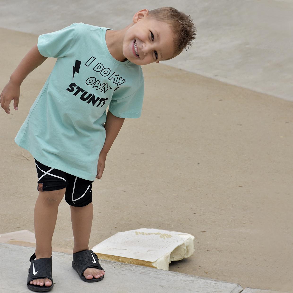 'I do my own stunts' kids shortsleeve shirt