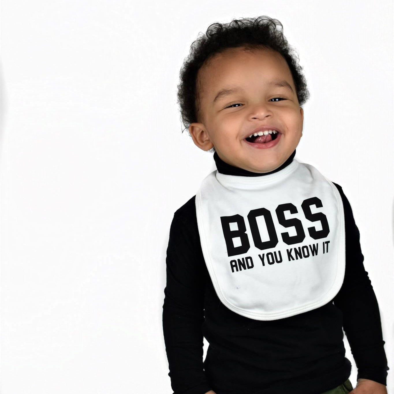 'Boss and you know it' baby bib