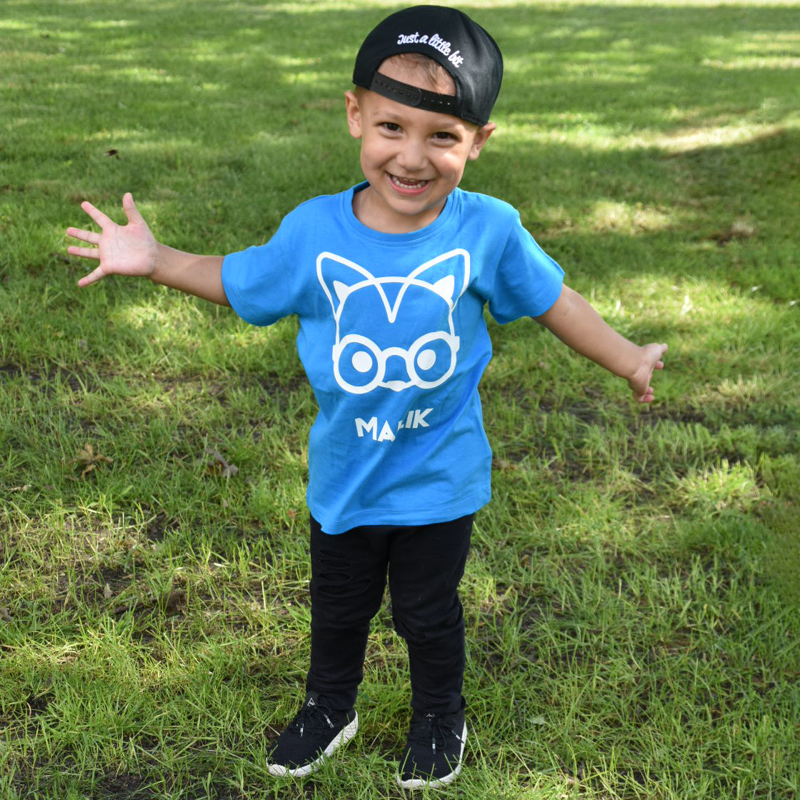 Fox with glasses kids shortsleeve shirt