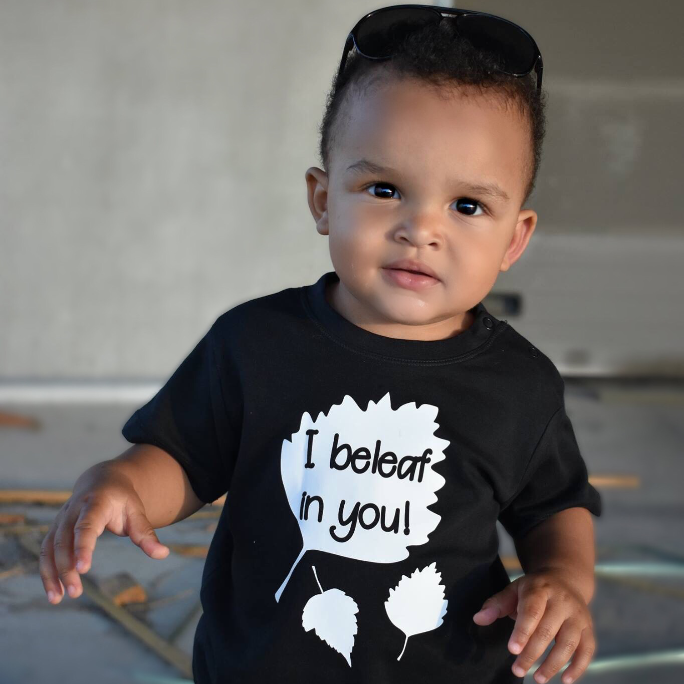 'I beleaf in you' baby shortsleeve shirt