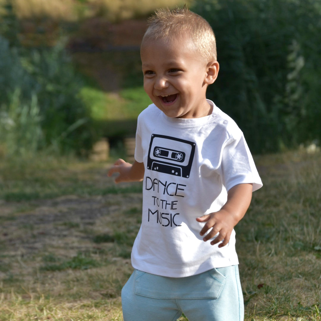 'Dance to the music' baby shortsleeve shirt