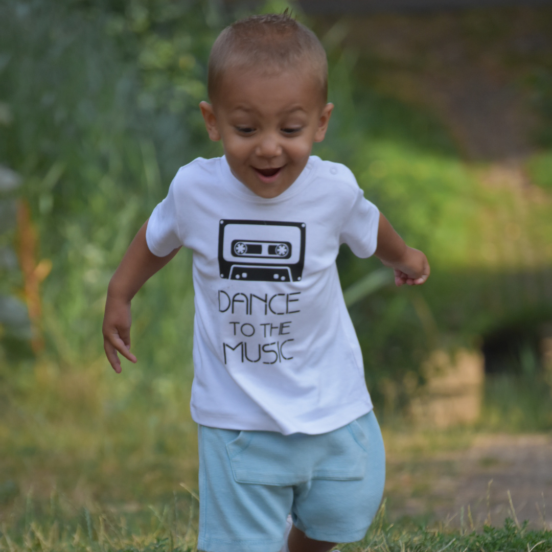 'Dance to the music' baby shortsleeve shirt