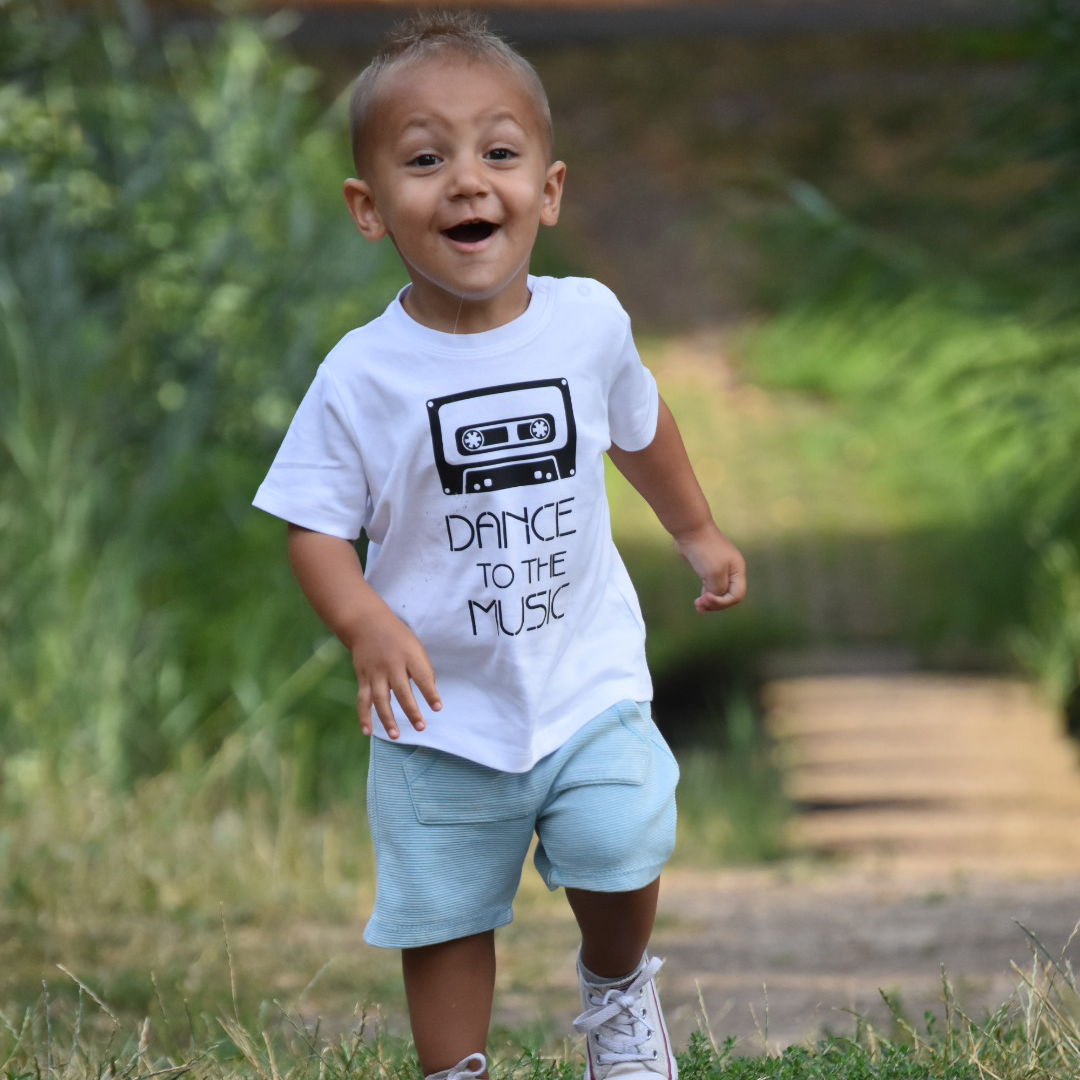 'Dance to the music' baby shortsleeve shirt