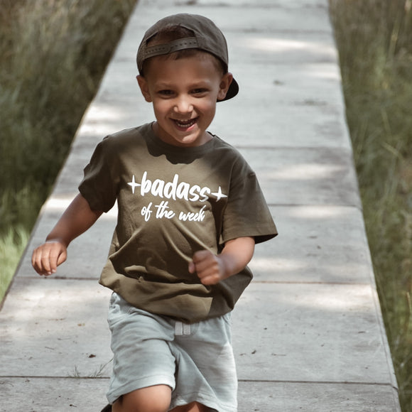 'Badass of the week' kids shortsleeve shirt