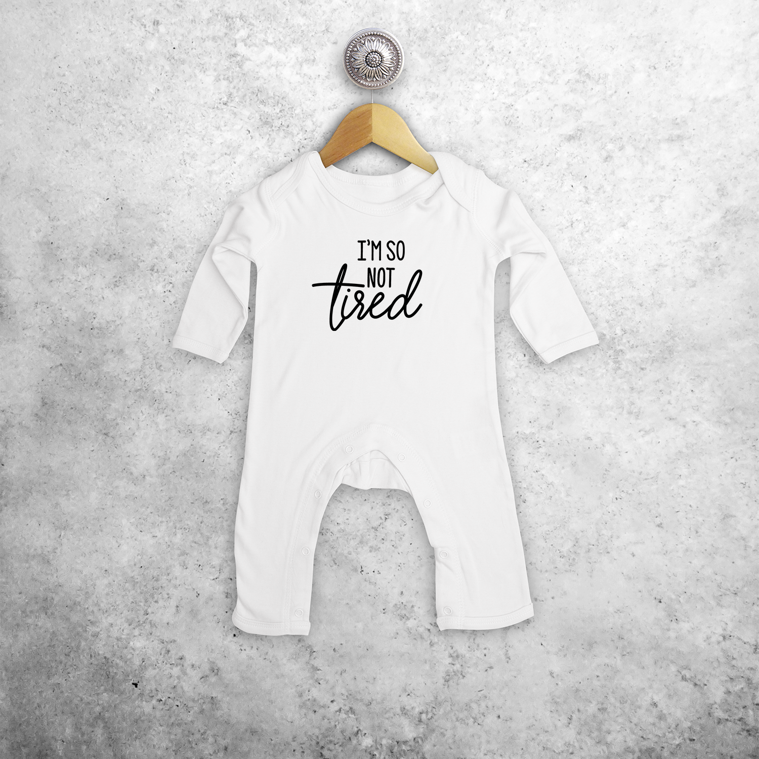 'I'm so not tired' baby romper