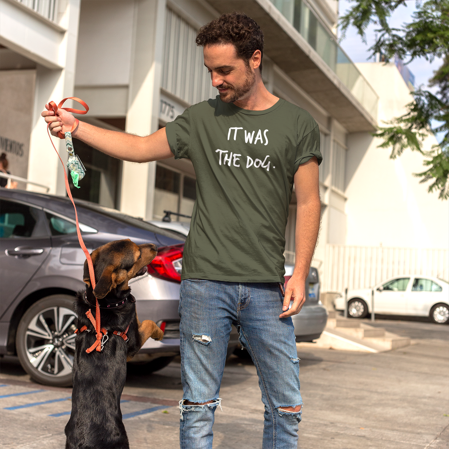 'It was the dog' adult shirt