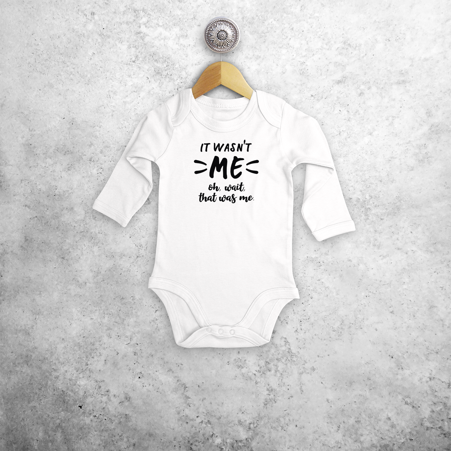 'It wasn't me - Oh, wait, that was me.' baby longsleeve bodysuit