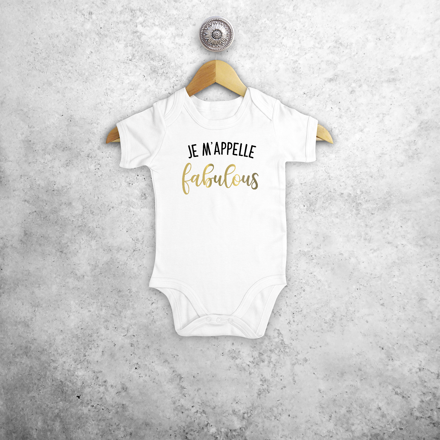 'Je m'appelle fabulous' baby shortsleeve bodysuit