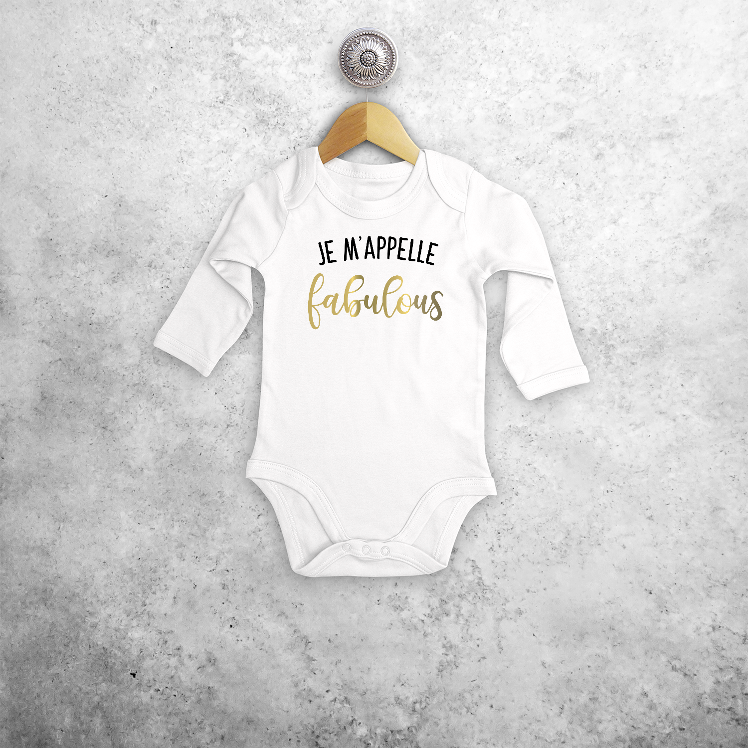 'Je m'appelle fabulous' baby longsleeve bodysuit