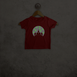 Castle and bats glow in the dark baby shortsleeve shirt